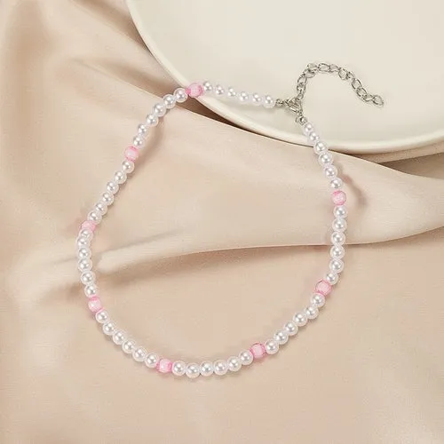 Love Pearl Necklace Female Personality Party Fashion Clavicle -