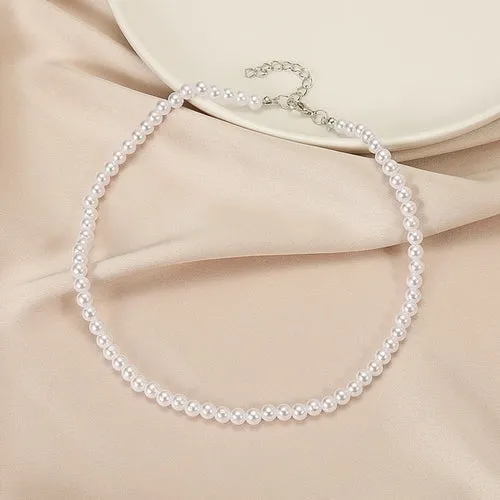 Love Pearl Necklace Female Personality Party Fashion Clavicle -
