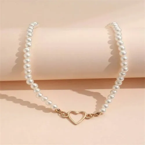 Love Pearl Necklace Female Personality Party Fashion Clavicle -