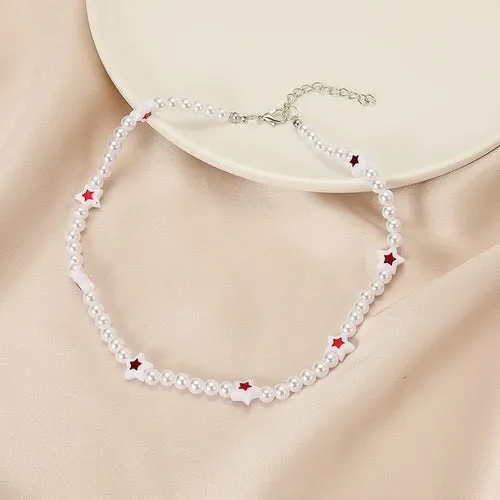 Love Pearl Necklace Female Personality Party Fashion Clavicle -