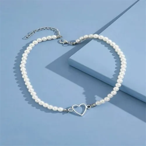 Love Pearl Necklace Female Personality Party Fashion Clavicle -