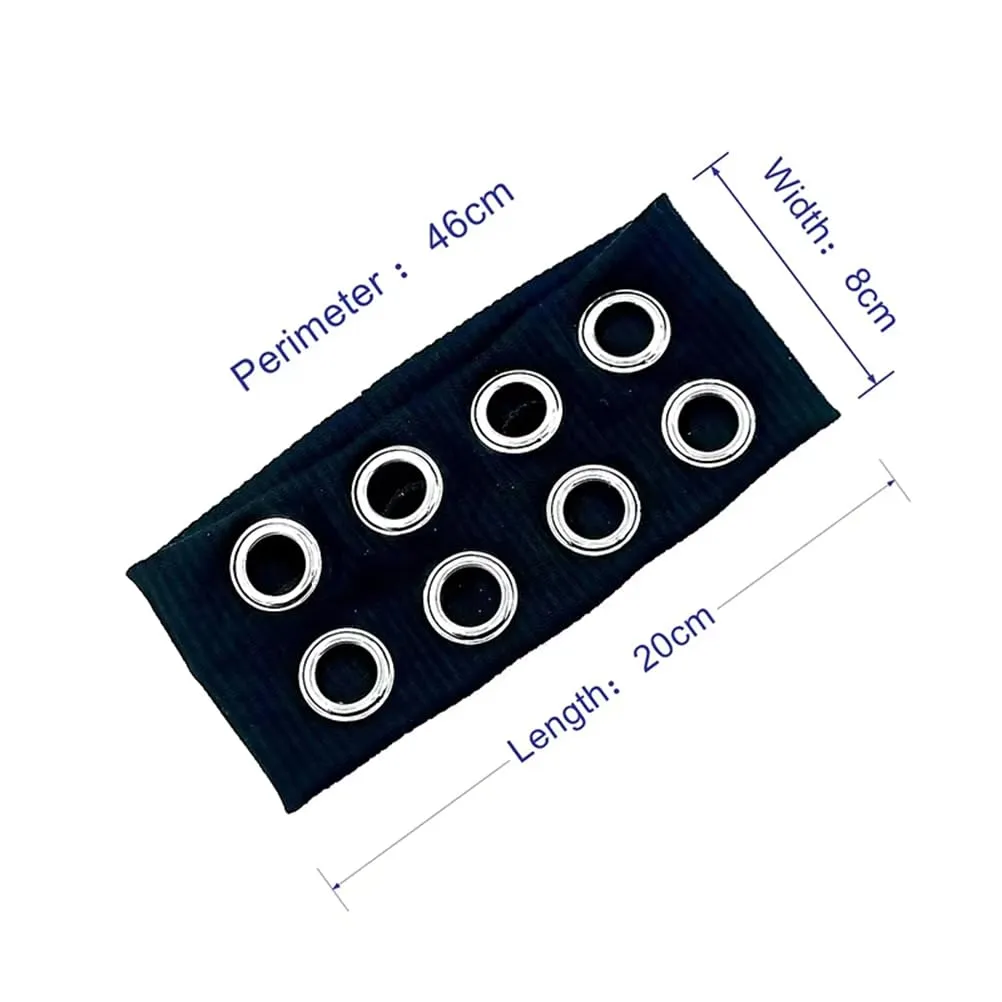 Lunoakvo Women Hollow Out Eyelets Elastic Headband Y2k Girls Punk Grunge Wide Hairbands Stretchy Casual Hair Accessory