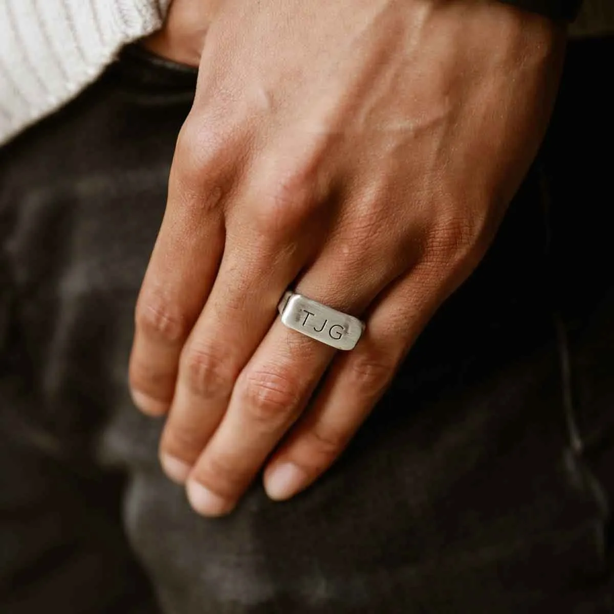 Make Your Mark Silver Signet Ring [Antiqued Sterling Silver]