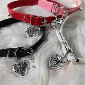 MAYTRENDS  -  Gothic O-Round Spike Choker Collar Women Harness Choker Necklace For Women Punk Leather Chocker Necklaces Trendy Jewelry