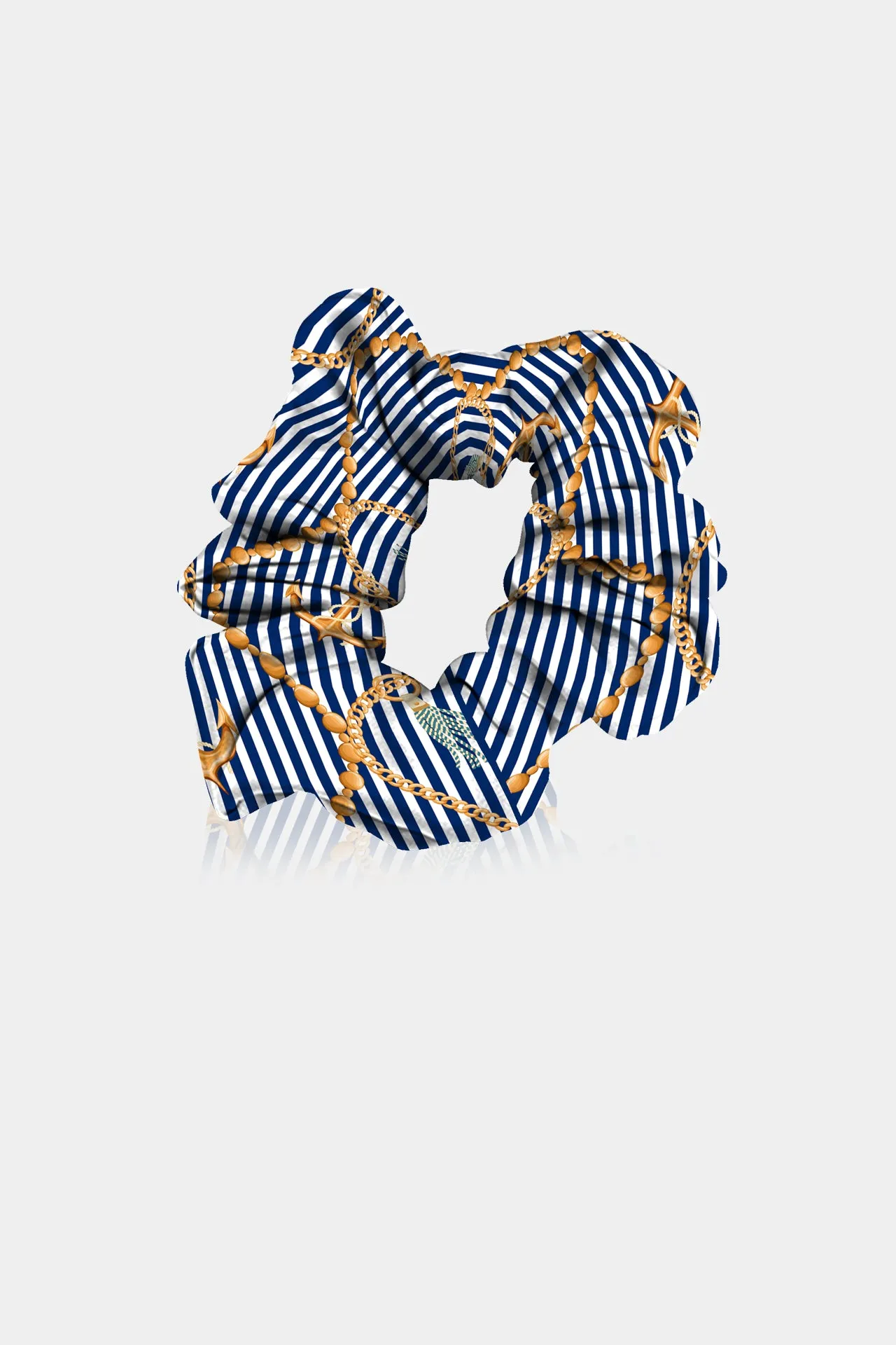 Nautical Stripe Silk Hair Scrunchies