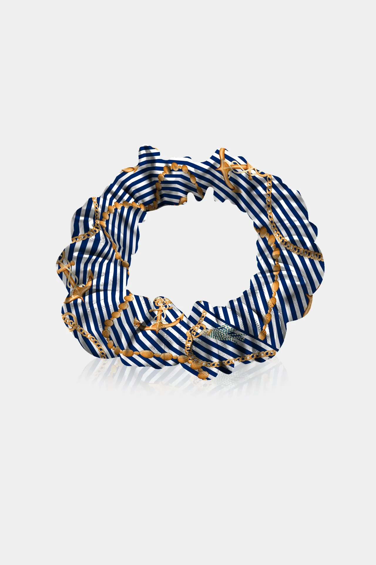 Nautical Stripe Silk Hair Scrunchies
