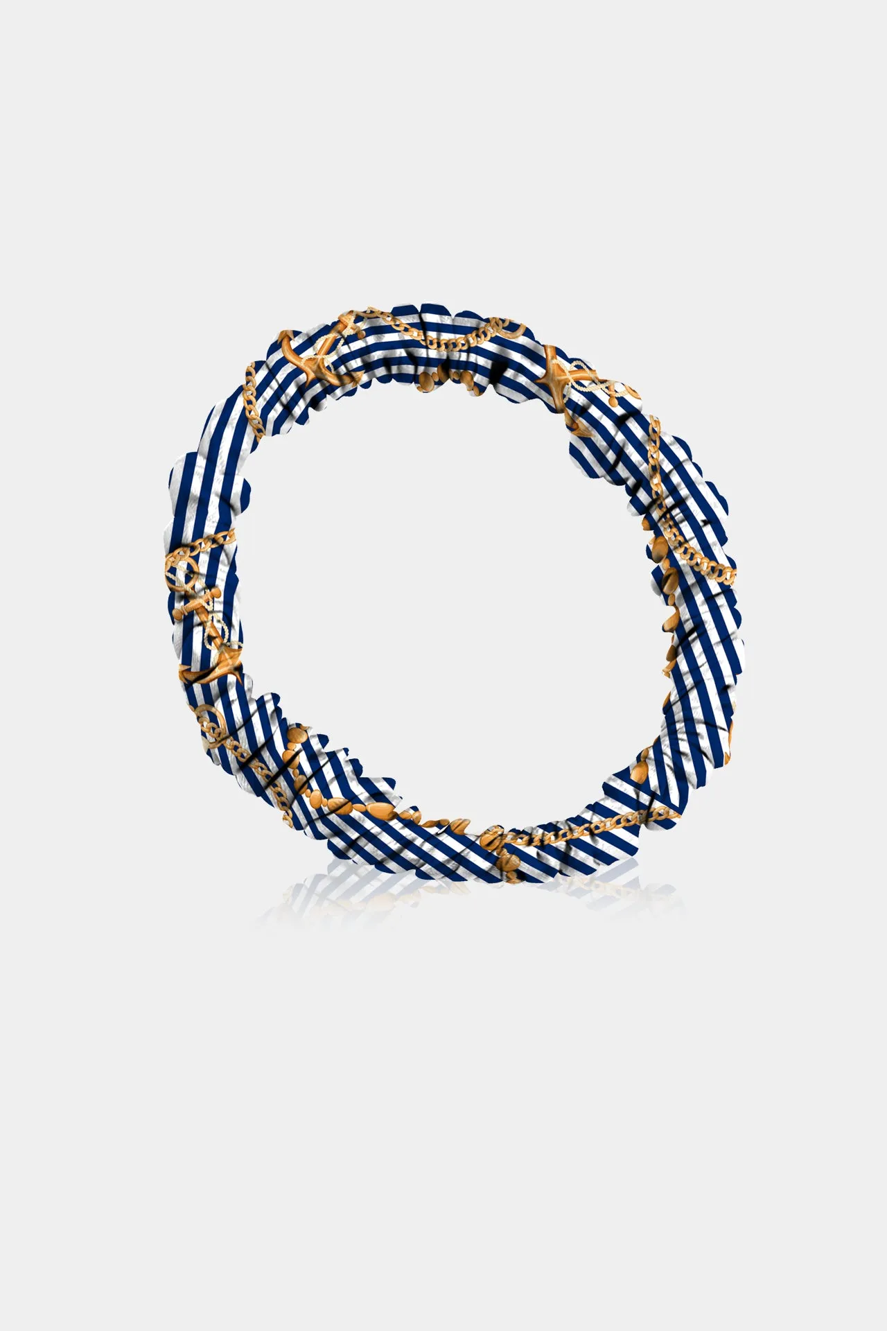 Nautical Stripe Silk Hair Scrunchies