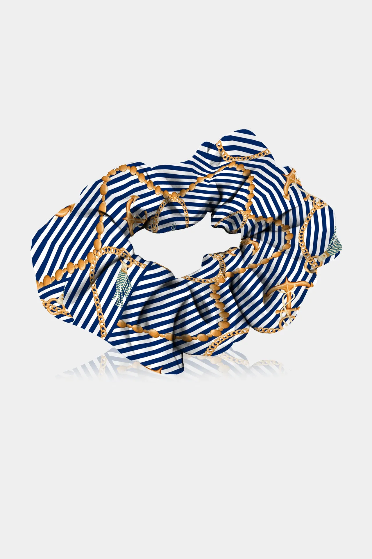 Nautical Stripe Silk Hair Scrunchies