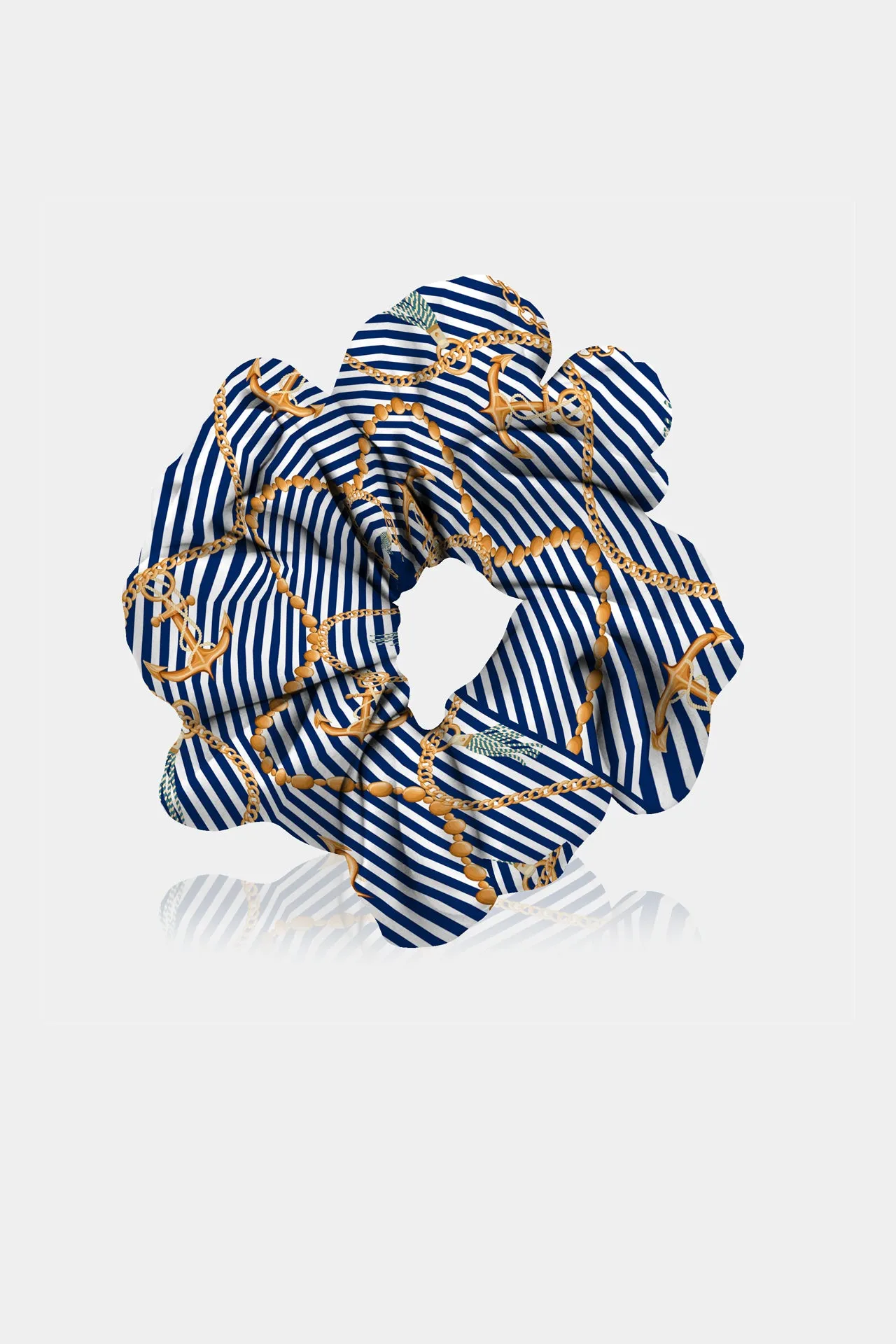 Nautical Stripe Silk Hair Scrunchies