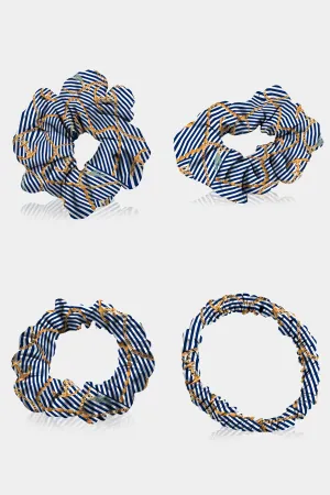 Nautical Stripe Silk Hair Scrunchies