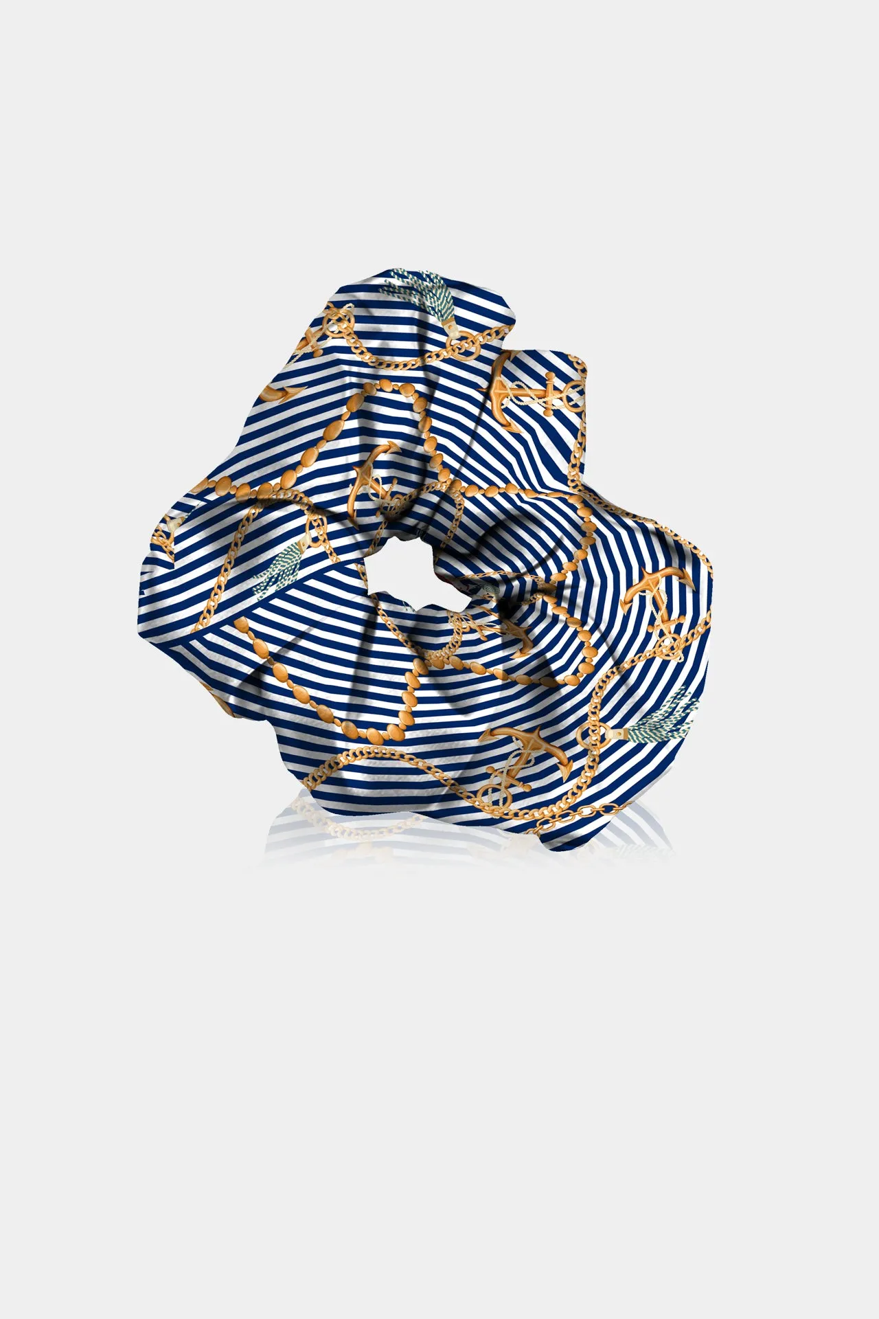 Nautical Stripe Silk Hair Scrunchies