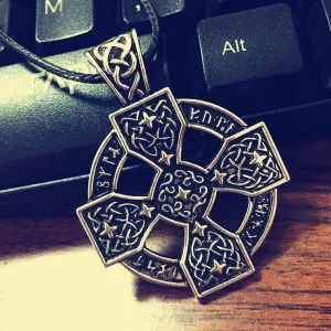 Norse Viking Sunwheel Cross Rune Necklace Pendant  N015