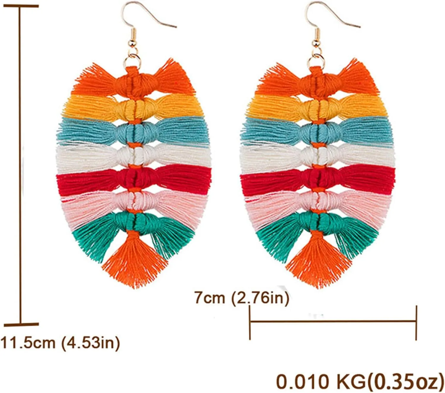 ONLYJUMP Long Layered Dangle Earrings Colorful Elegant Tiered Tassel Druzy Dangle Drop Earrings Handmade Bohemia Tassel Earrings for Women Boho Fashion jewelry Valentine Birthday Party Gift