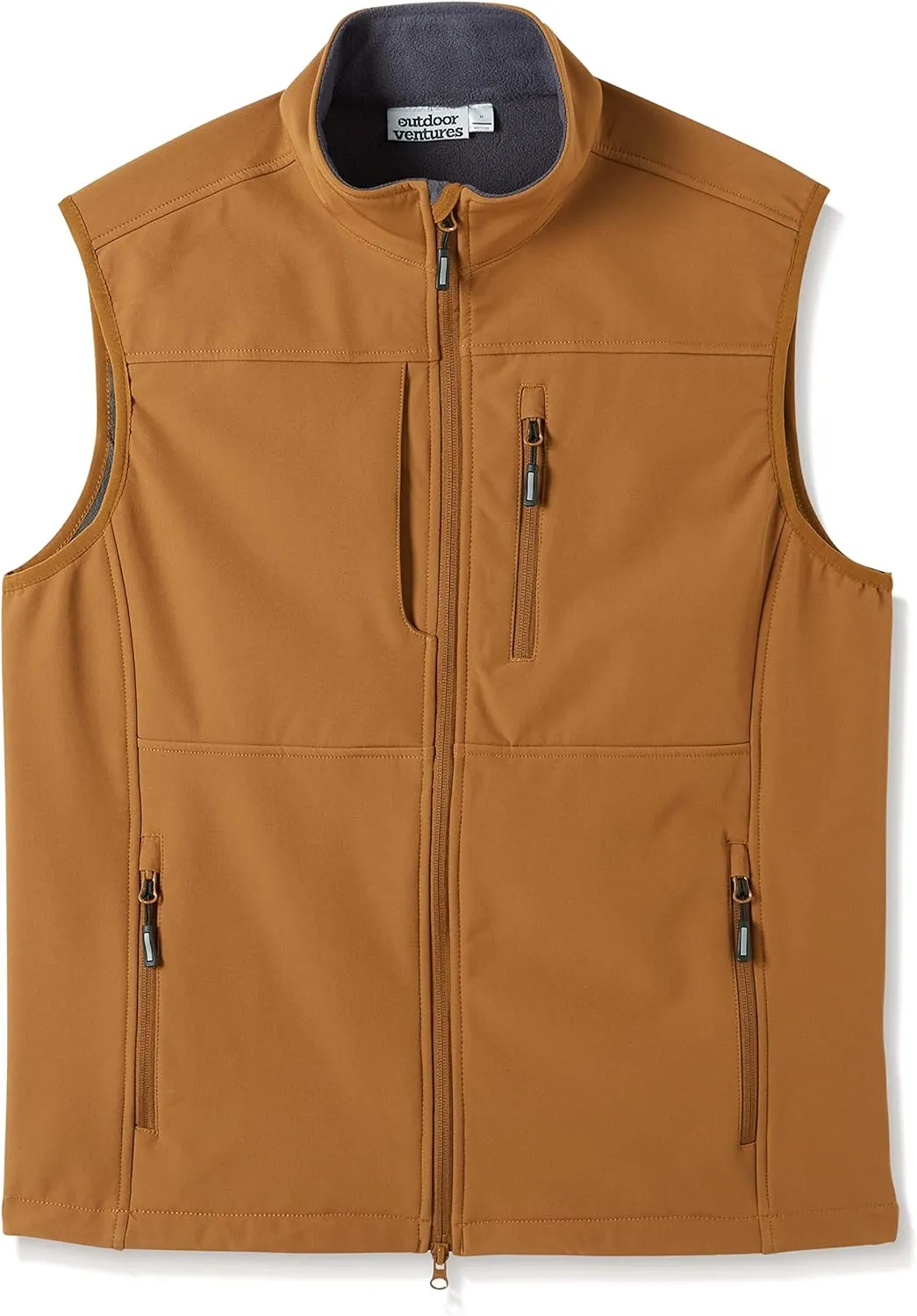 Outdoor Ventures Men's Running Vest Outerwear, Lightweight Windproof Fleece-Lined Softshell Sleeveless Jacket for Golf
