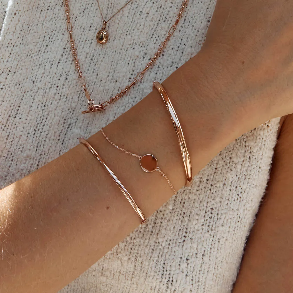 Polished Plain Bangle in Rose Gold