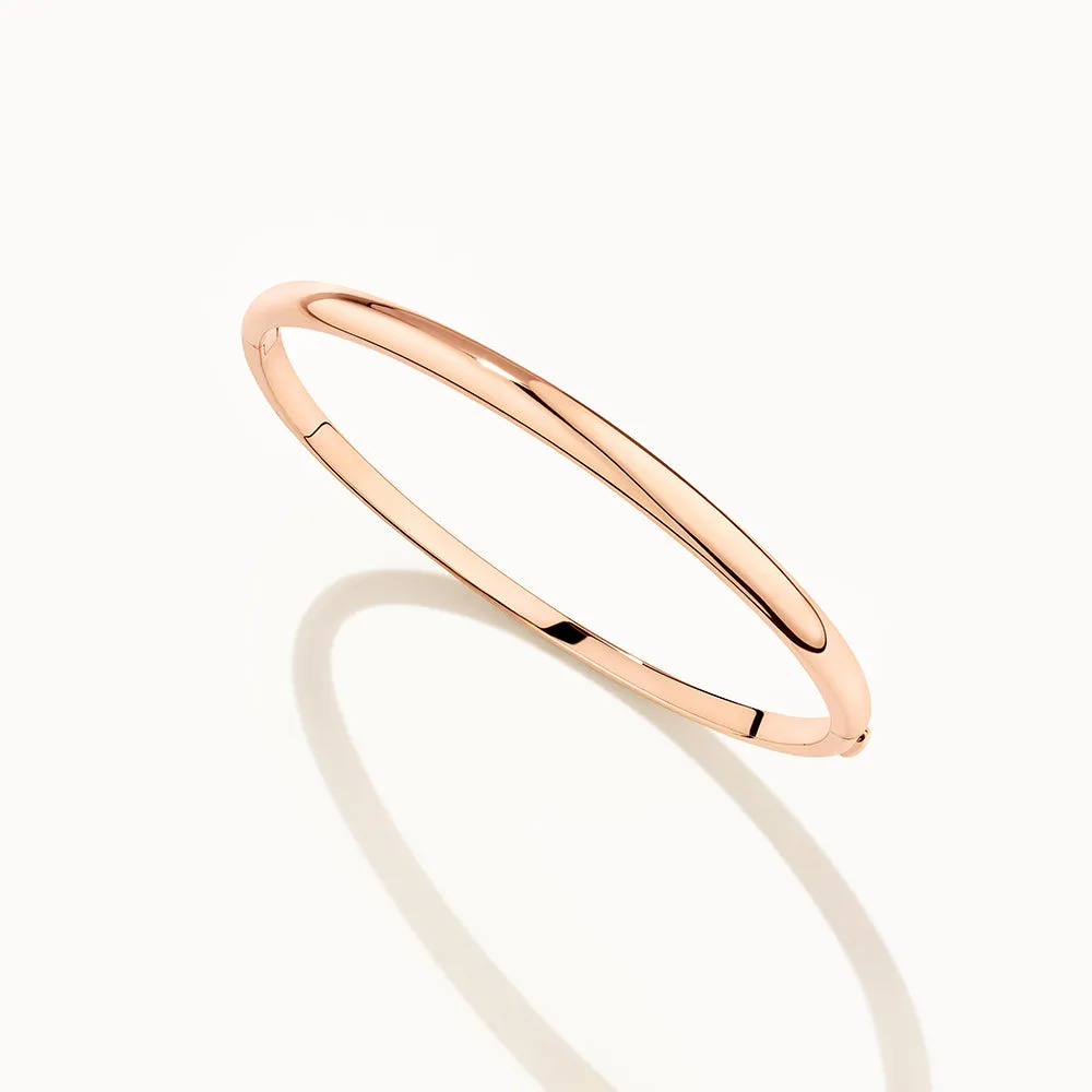 Polished Plain Bangle in Rose Gold