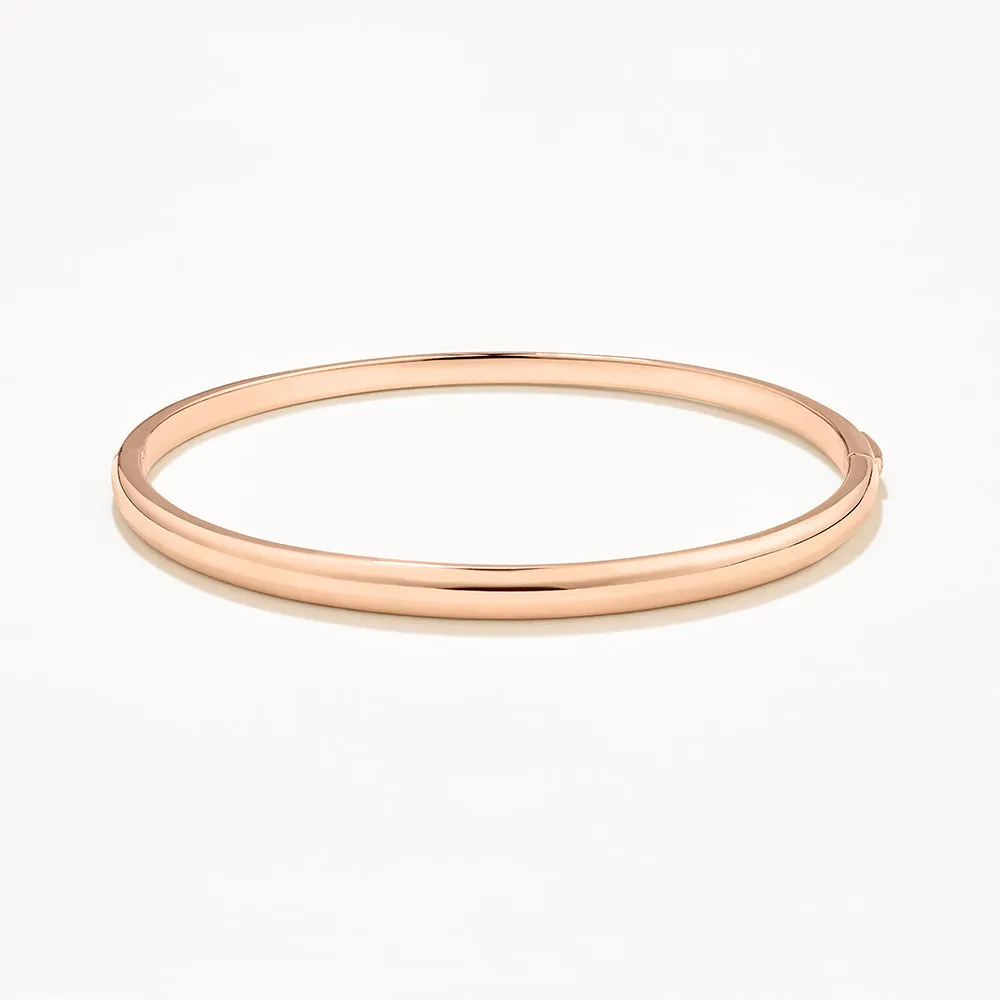 Polished Plain Bangle in Rose Gold
