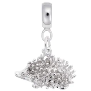 Porcupine Charm Dangle Bead In Sterling Silver