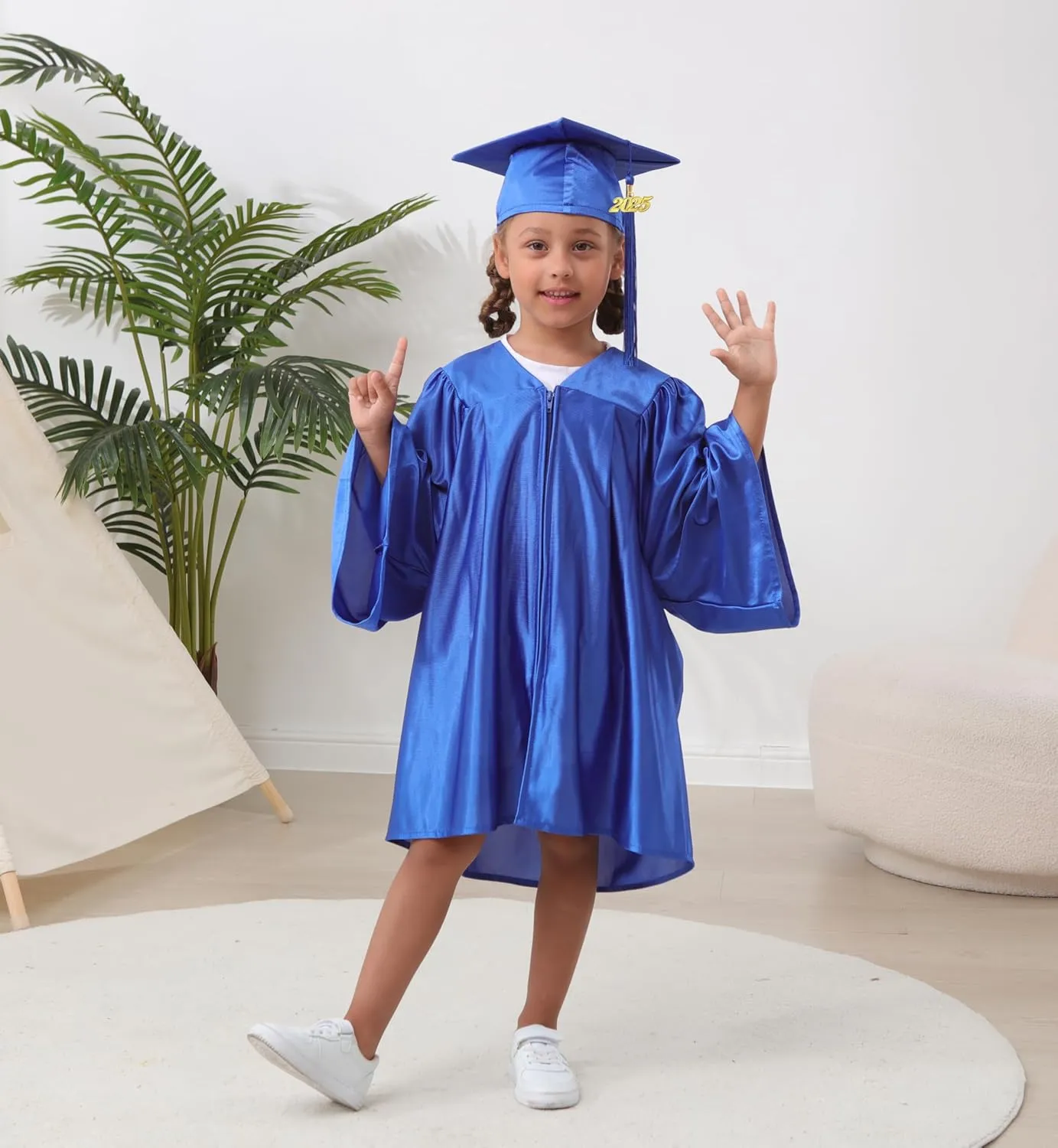 Preschool & Kindergarten Graduation Cap and Gown, with Tassel 2025 Charm Sets