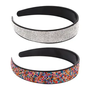 Rhinestones Headbands for Women Silver Colorful Glitter Headband Sparkle Crystal Hair Bands for Womens Hair Bling Diamond Non-slip Head Bands Trendy Hair Accessories for Women Girls