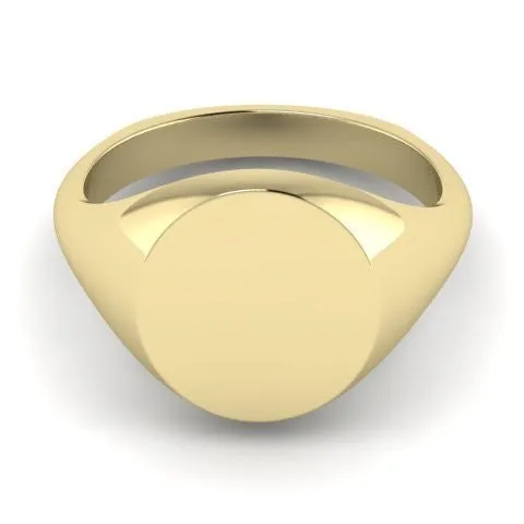 Round 14mm - 9 Carat Yellow Gold Signet Ring