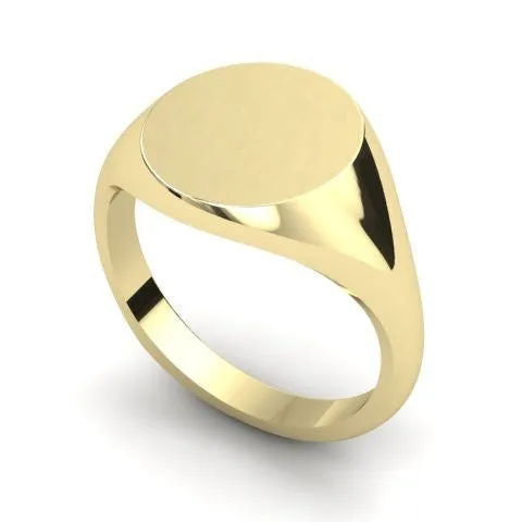 Round 14mm - 9 Carat Yellow Gold Signet Ring