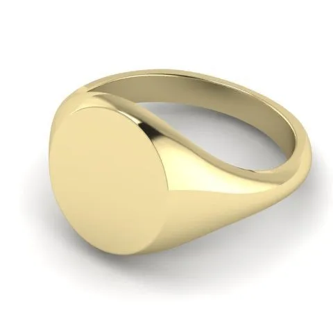 Round 14mm - 9 Carat Yellow Gold Signet Ring