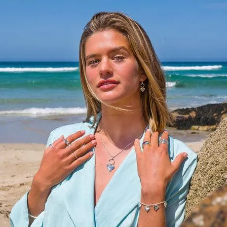 Sea Gems Silver Cornish Circle & Heart Drop Earrings