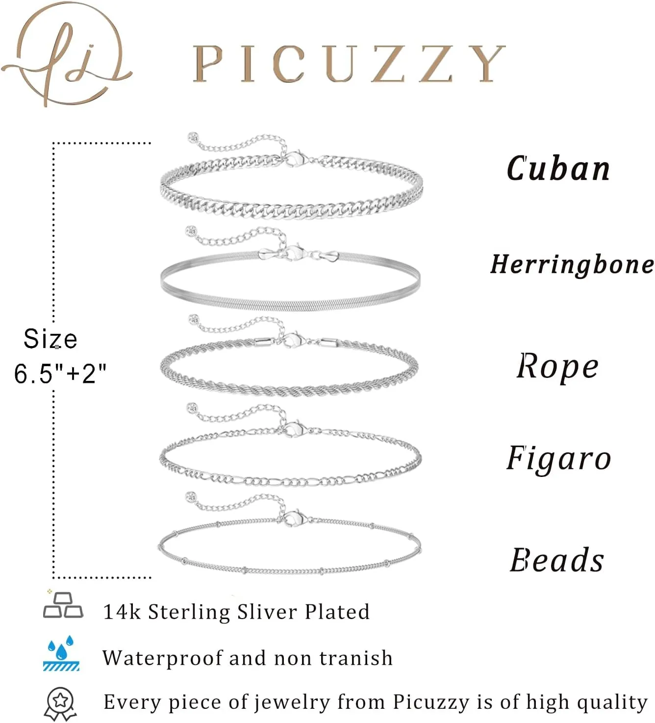 Silver Bracelets for Women, Dainty Silver/Gold Plated Bracelets Trendy Silver Jewelry Cute Layered Bracelets for Women Fashion Stackable Jewelry Christmas Gifts