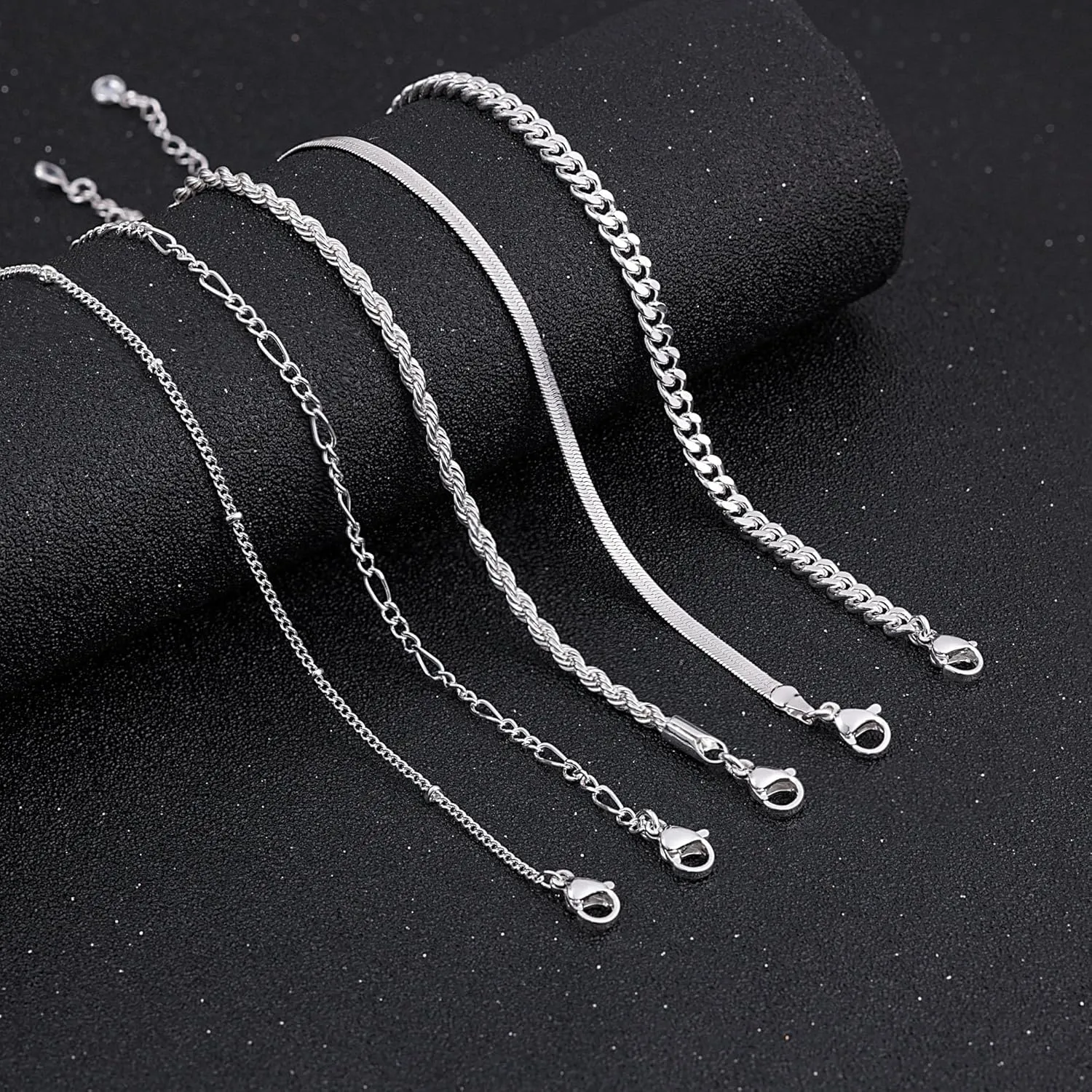 Silver Bracelets for Women, Dainty Silver/Gold Plated Bracelets Trendy Silver Jewelry Cute Layered Bracelets for Women Fashion Stackable Jewelry Christmas Gifts