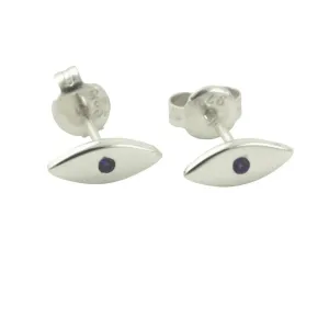 Sterling Mini Blue Eye Stud Earrings