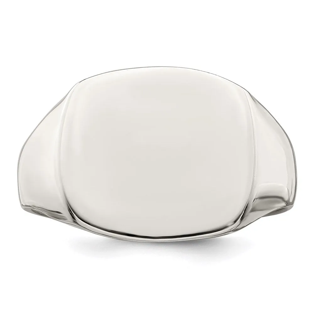 Sterling Silver 14x15mm Closed Back Signet Ring