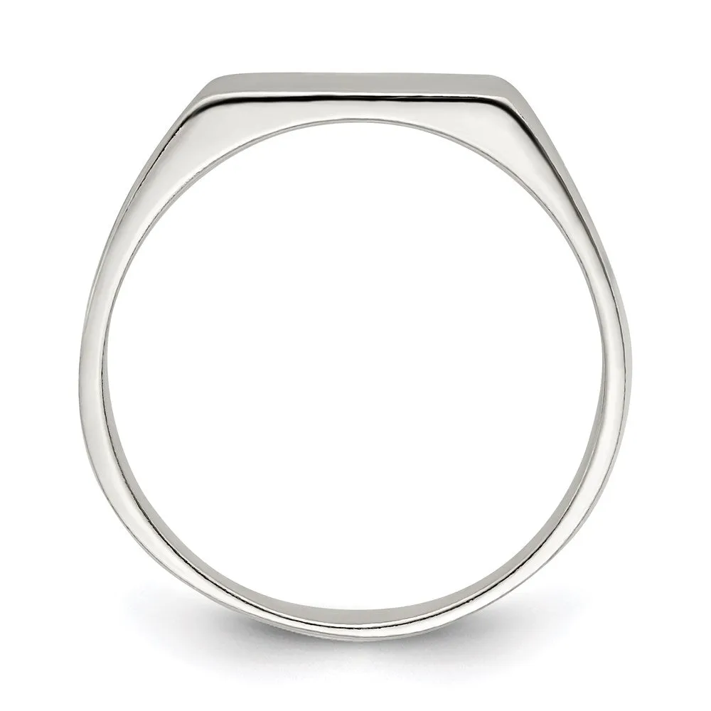 Sterling Silver 9x11mm Solid Back Signet Ring