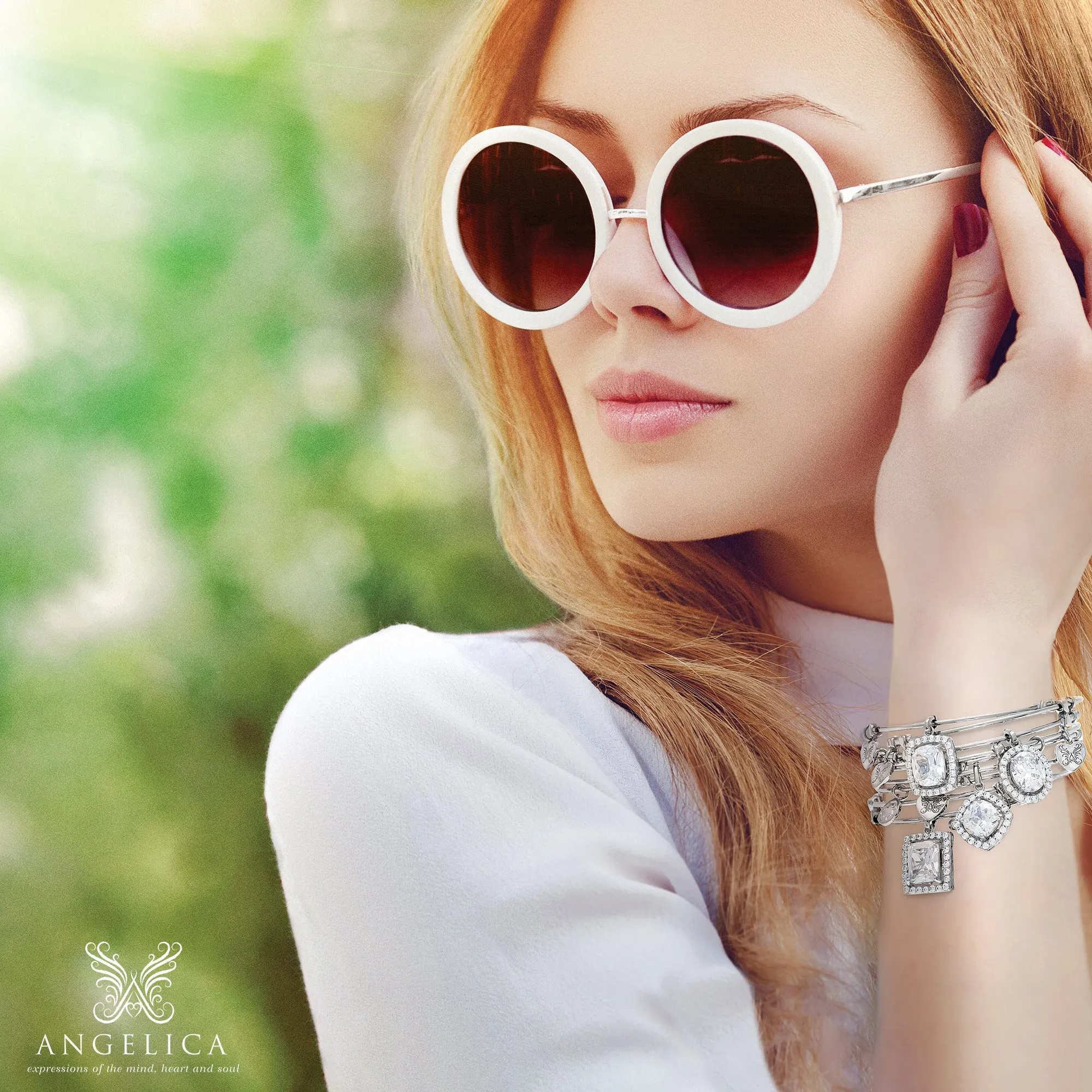Stipple Finish Brass Boy Angelica  Bangle Bracelet, 7.25"