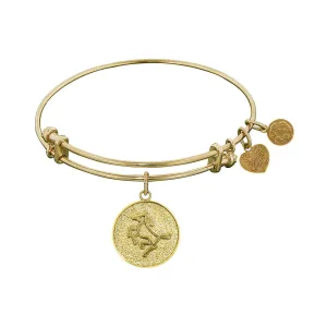Stipple Finish Brass Horse Angelica Bangle Bracelet, 7.25"