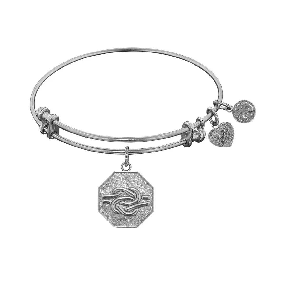 Stipple Finish Brass Sailor's Knot Angelica Bangle Bracelet, 7.25"