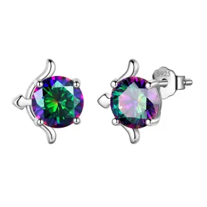 Tokyo Mart Sagittarius Stud Earrings Women Girls Constellation Jewelry Mystic Topaz Sterling Silver