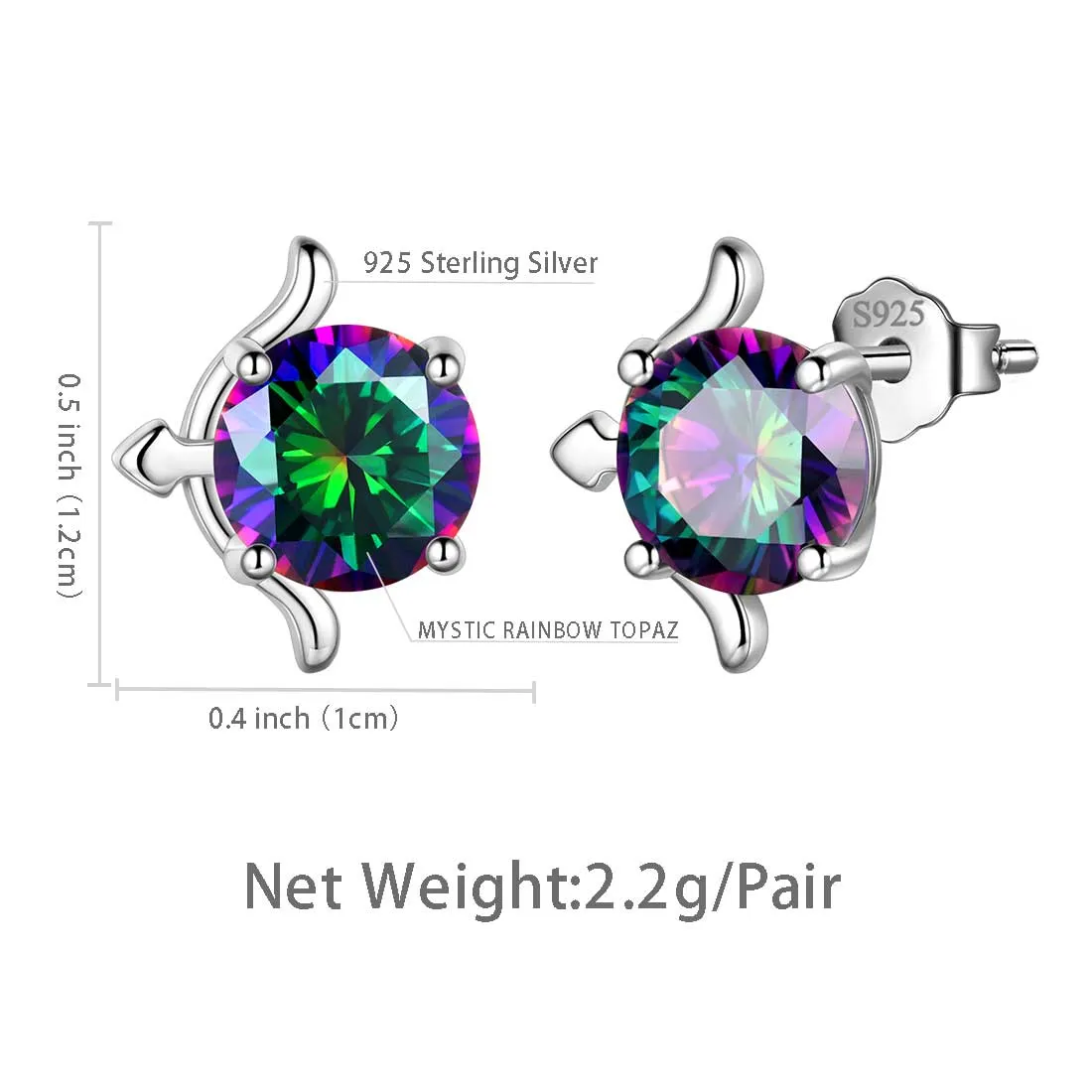 Tokyo Mart Sagittarius Stud Earrings Women Girls Constellation Jewelry Mystic Topaz Sterling Silver