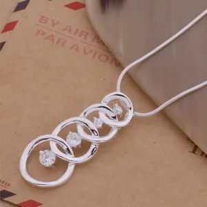 Women's Silver 925 Pendant with Inlaid Stones