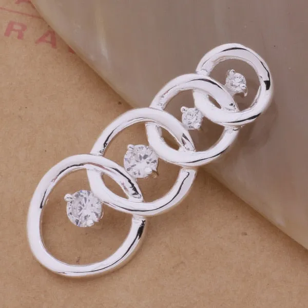 Women's Silver 925 Pendant with Inlaid Stones