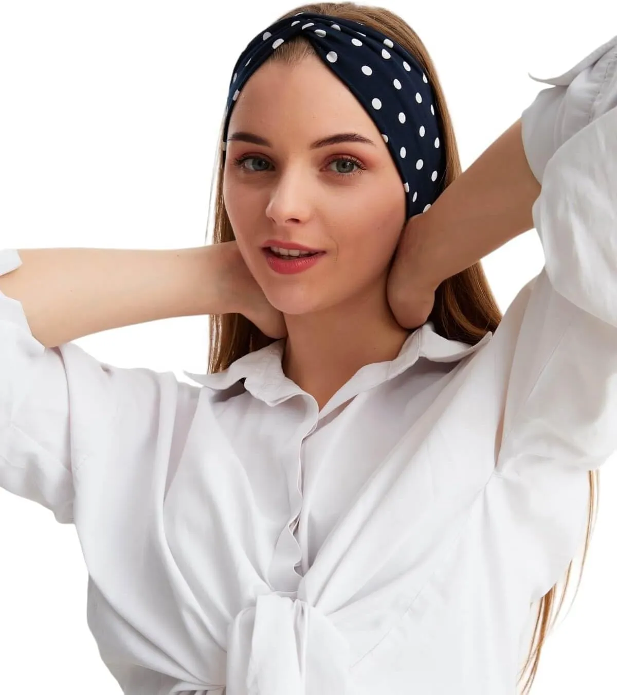 Women's Stretchy Twist Headbands, Solid Color, Non-Slip for Yoga, Workout, Running
