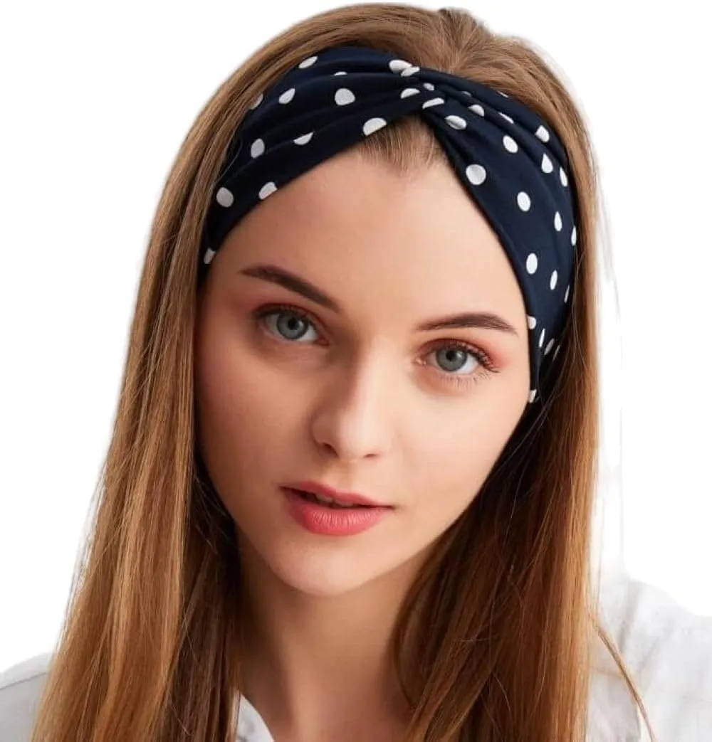 Women's Stretchy Twist Headbands, Solid Color, Non-Slip for Yoga, Workout, Running