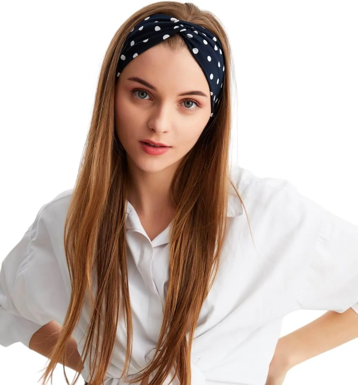 Women's Stretchy Twist Headbands, Solid Color, Non-Slip for Yoga, Workout, Running