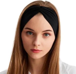 Women's Stretchy Twist Headbands, Solid Color, Non-Slip for Yoga, Workout, Running