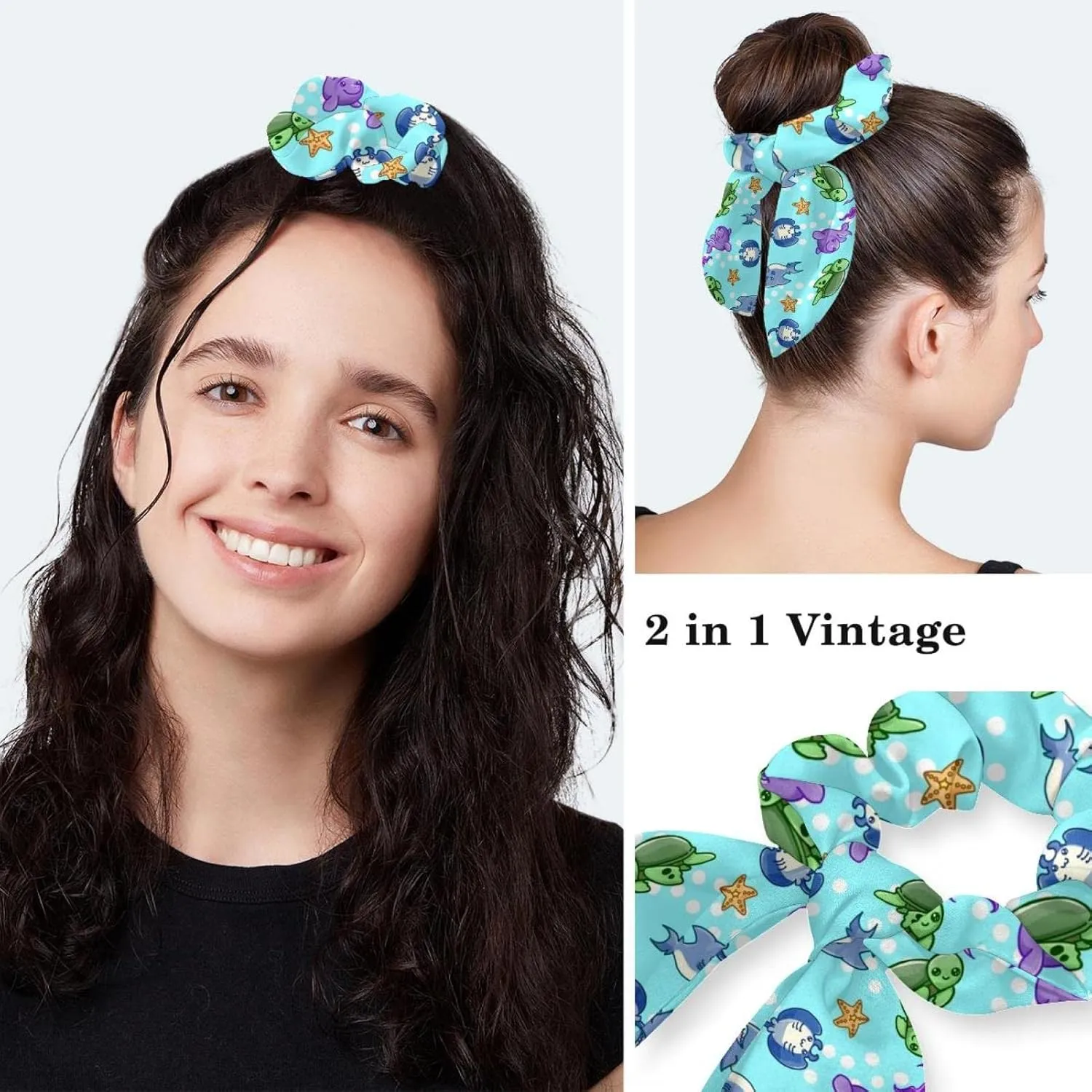 Women's Working Caps Bouffant Surgical Cap with Bow Scrunchies Pink Strawberry Pattern Ponytail Holder Tie Back Scrub Hat