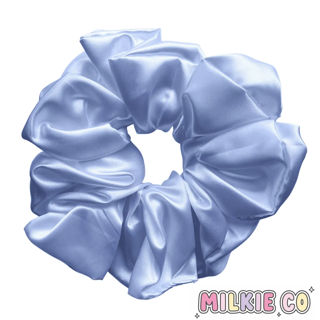 XXL White Satin Scrunchie