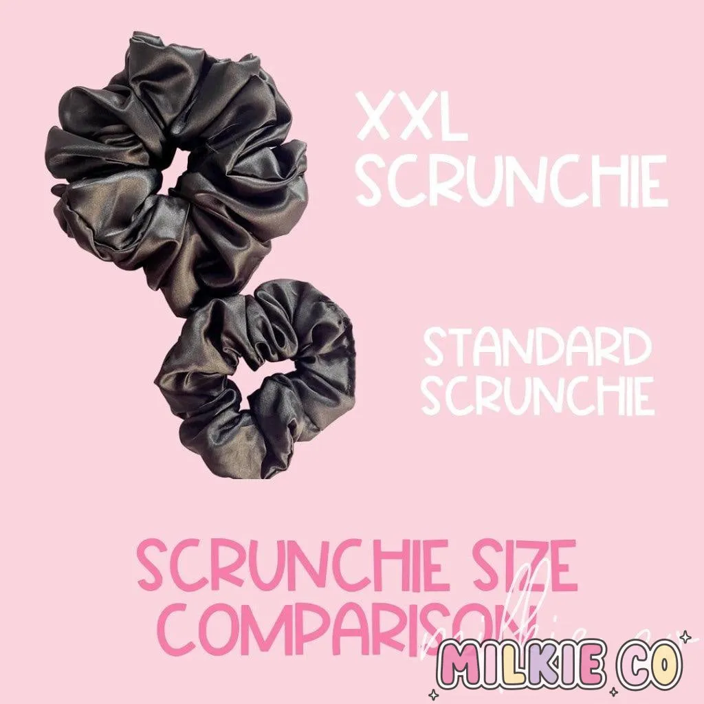 XXL White Satin Scrunchie