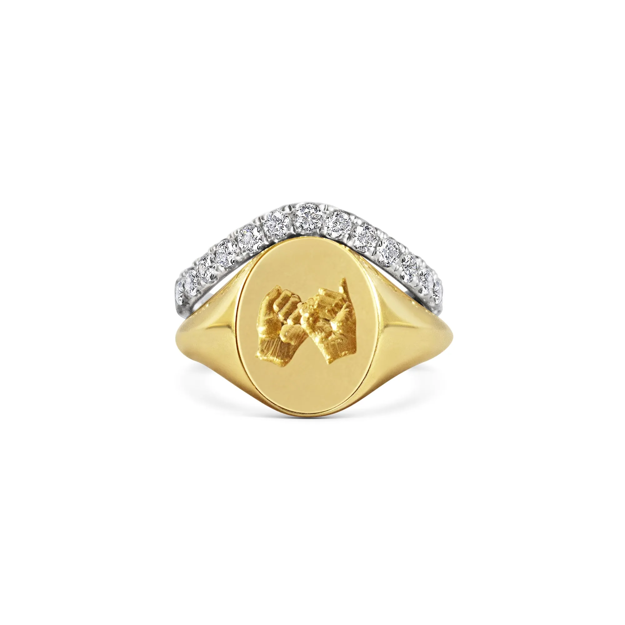 Yellow Gold Signet Ring Keeper